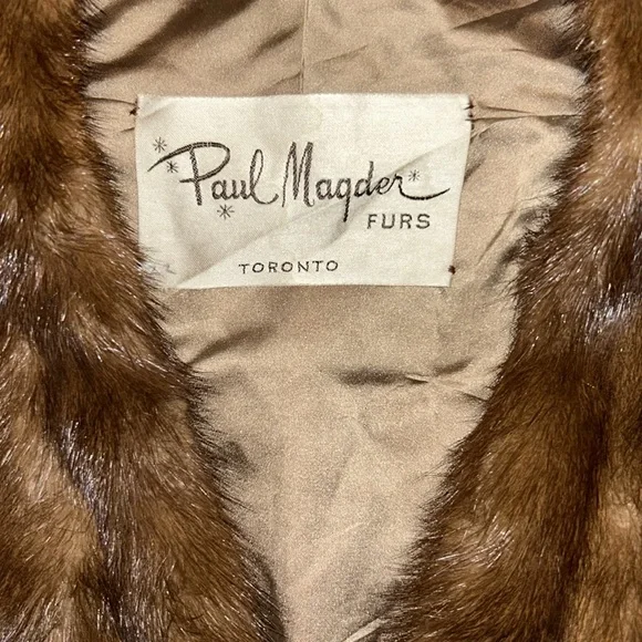 Vintage Genuine 100% Mink Paul Magder Fur Fully Lined Floral Stole Jacket Sz S/M - Picture 5 of 9